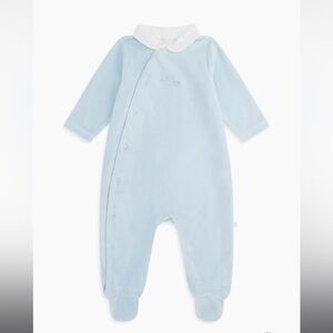 Marie Chantal Baby Boy's Crown Peter Pan Collar Footie